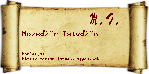 Mozsár István névjegykártya
